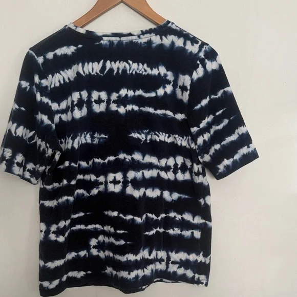 Jones New York Sport Women Blue White Short Sleeves Pullover Top Size XL - Picture 2 of 4